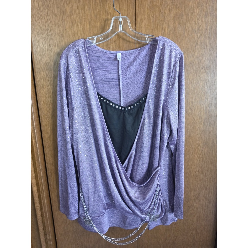 Women's Purple Blouse By Rose Gal Sx 3XL